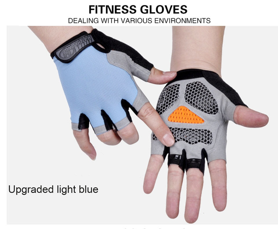 Anti-slip, Anti-sweat, Breathable Half Finger Sports Gloves for Men and Women.