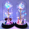 Christmas Or Valentines LED Foil Flower With Fairy String Lights In Enclosed Dome