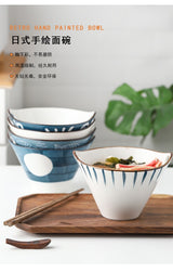 Ceramic Hand painted Japanese Style Noodle Bowl.