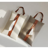 Leather Pu Tissue Bag With Strap For Easy Access In Your Car.