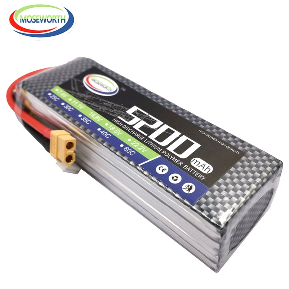 2S 3S 4S 6S 2200 4200 5200 6000mAh 30C 40C 60C 7.4V 11.1V 14.8V RC LiPo Battery For RC Drone Helicopter .