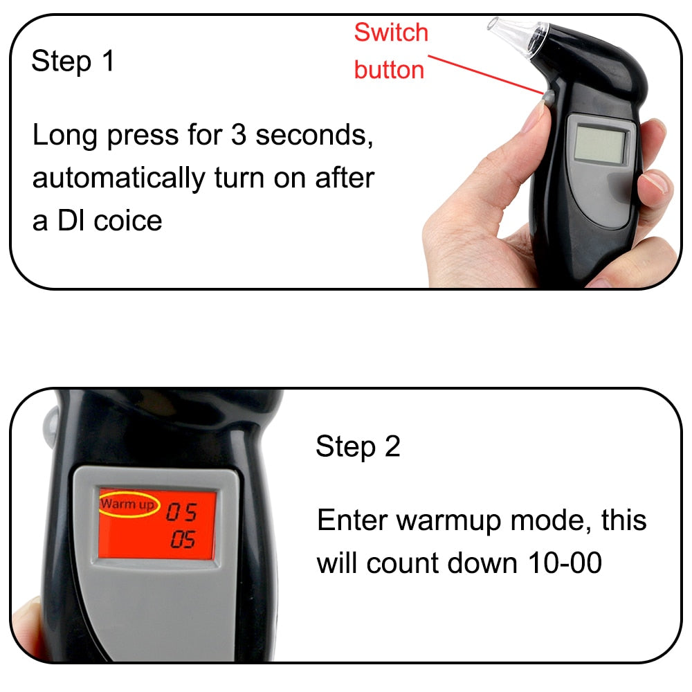 Handheld digital back light breathalyzer