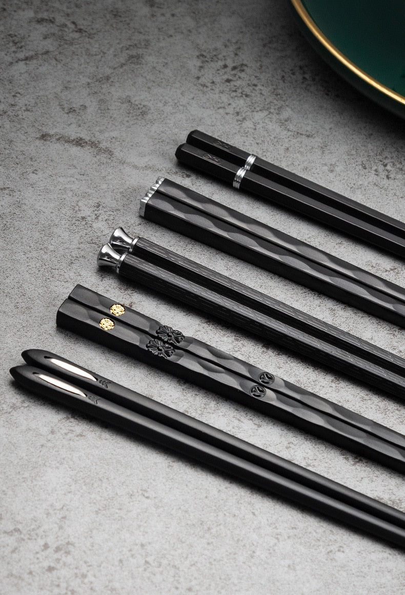 5 Pairs of reusable metal chopsticks