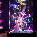 Christmas Or Valentines LED Foil Flower With Fairy String Lights In Enclosed Dome