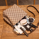 Plaid Mahjong Leather Shoulder Bag With Crossbody Sling Chain Strap.