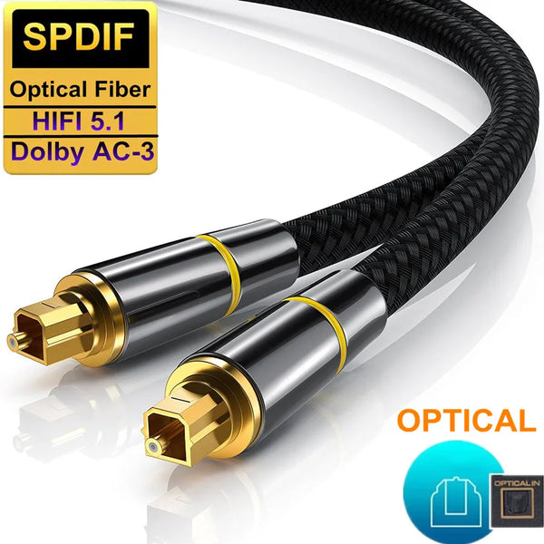 Optical Fiber Audio Digital Cable 1m,5m,Or 10m SPDIF Coaxial Cable for Amplifiers Player PS4 Sound bar