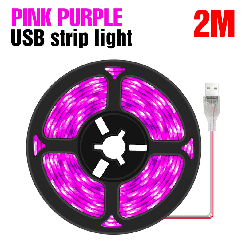 LED/USB Full Spectrum Phyto Lamp 5V with Grow Light Strip 0.5m 1m 2m 3m.