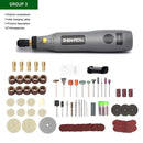 Mini dremel with accessories.  Cordless, USB charger,  3 speed grinder, polishing tool and  engraving pen.