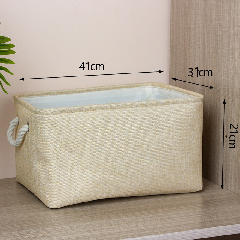 Cotton Linen Folding Storage Baskets.  Great For Organizing Kids Toys Or Laundry.