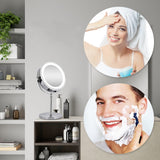 Makeup Mirror With LED  Light.  Double Sided 10X magnifying.