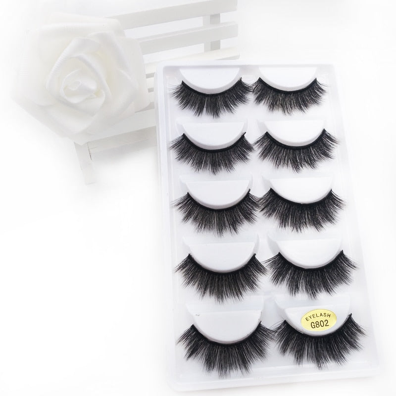 5 Pairs Multipack 3D Mink False Eyelashes.