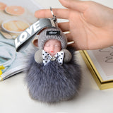 Pompom Cute Fluffy Plush Doll Keychains.