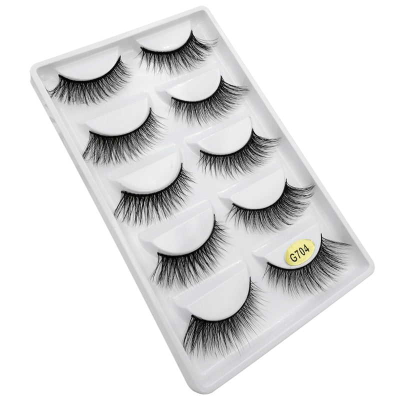 5 Pairs Multipack 3D Mink False Eyelashes.