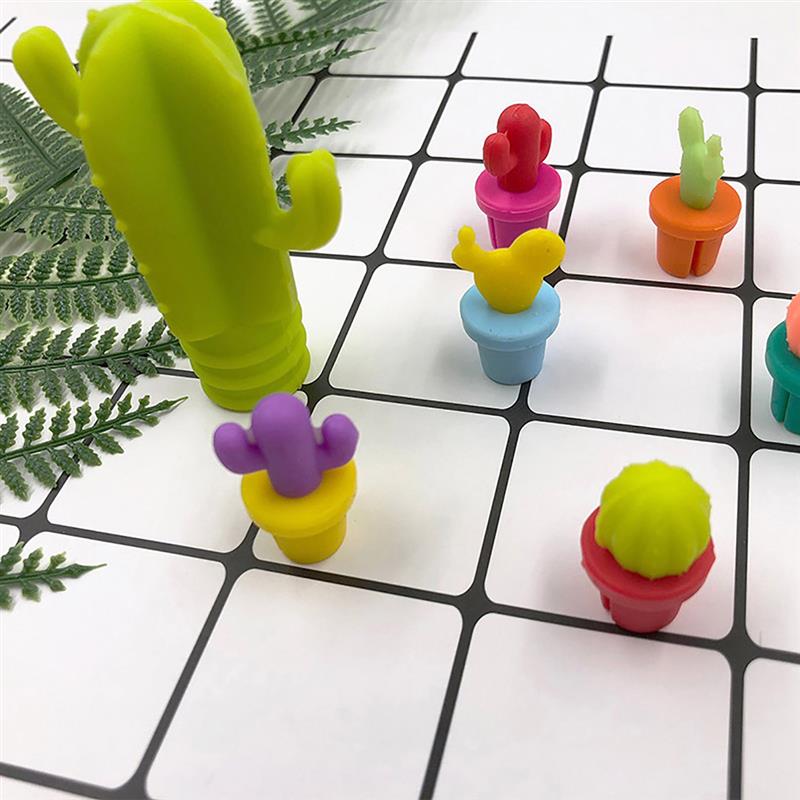 7pcs Silicone Cactus bottle wine stoppers.