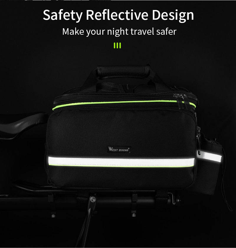 Waterproof 3 in 1rear bike bag. Reflective, 20L capacity