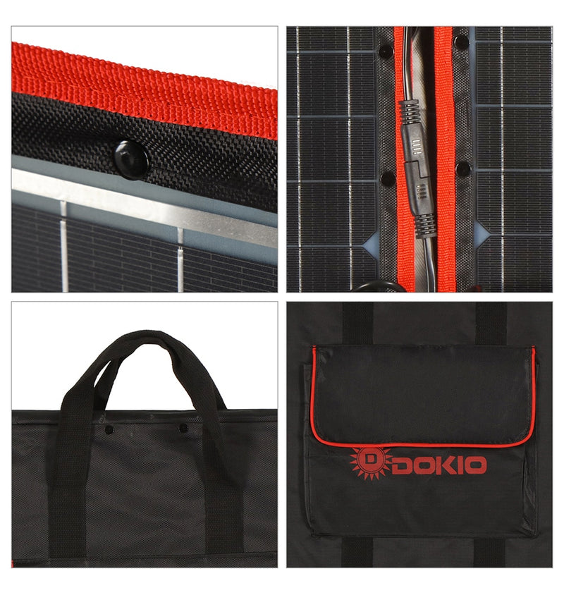 Dokio Flexible/Foldable High Efficiency Solar Panel. 12V 80w 100w 150w 200w 300w Solar Panel Kit