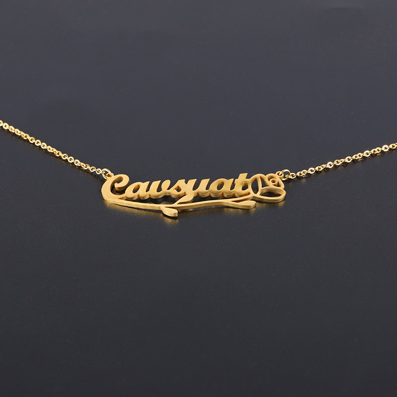 Vintage Custom stainless steel personalized necklace.