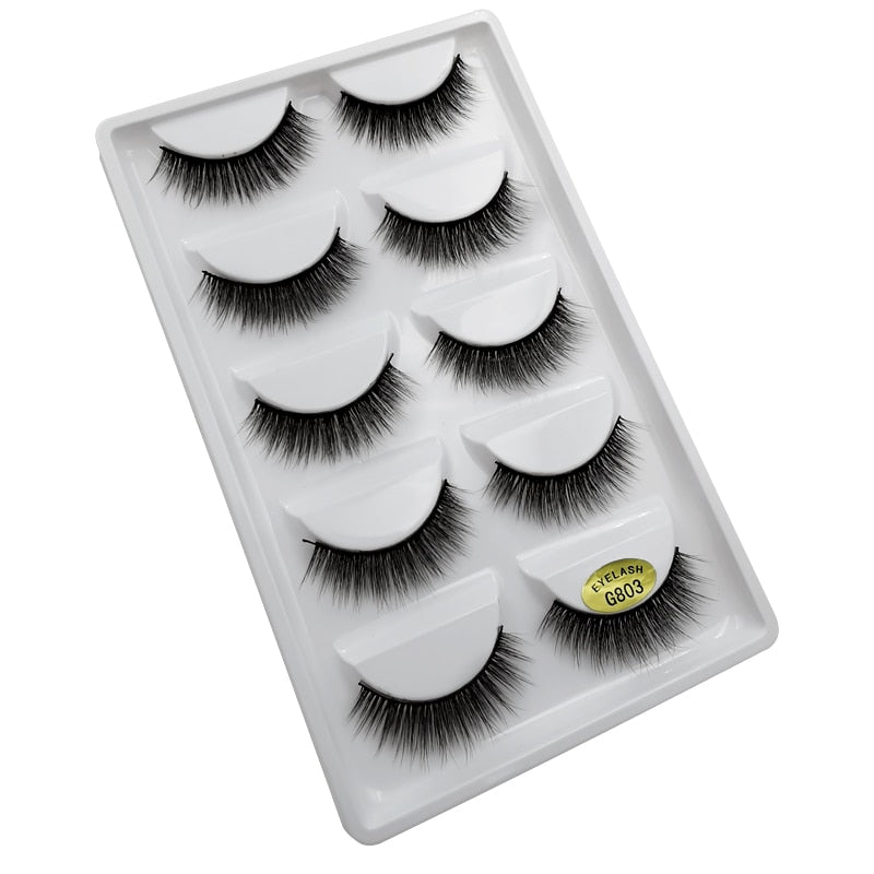 5 Pairs Multipack 3D Mink False Eyelashes.