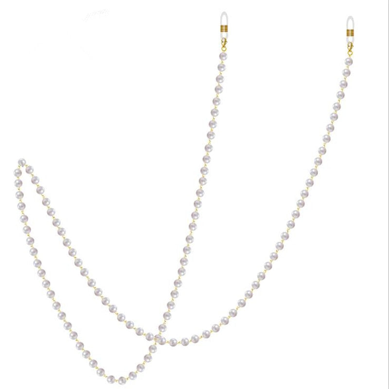 Women's fashion Pearl Bead Lanyard glass chain.