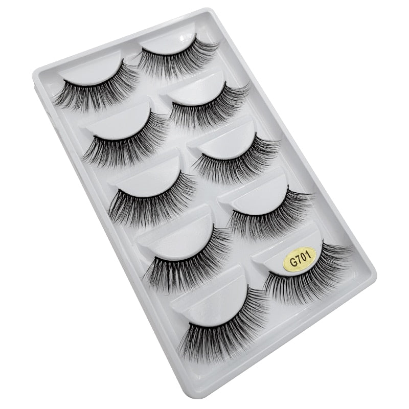 5 Pairs Multipack 3D Mink False Eyelashes.