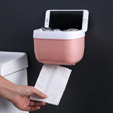 Waterproof Wall Mount Tissue Holder for Bathrooms With Shelf