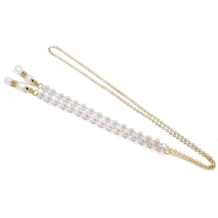 Women's fashion Pearl Bead Lanyard glass chain.