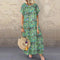 Women's ZANZEA Summer Bohemian Long, Short Sleeve Floral Print Sundress.