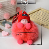 Pompom Cute Fluffy Plush Doll Keychains.