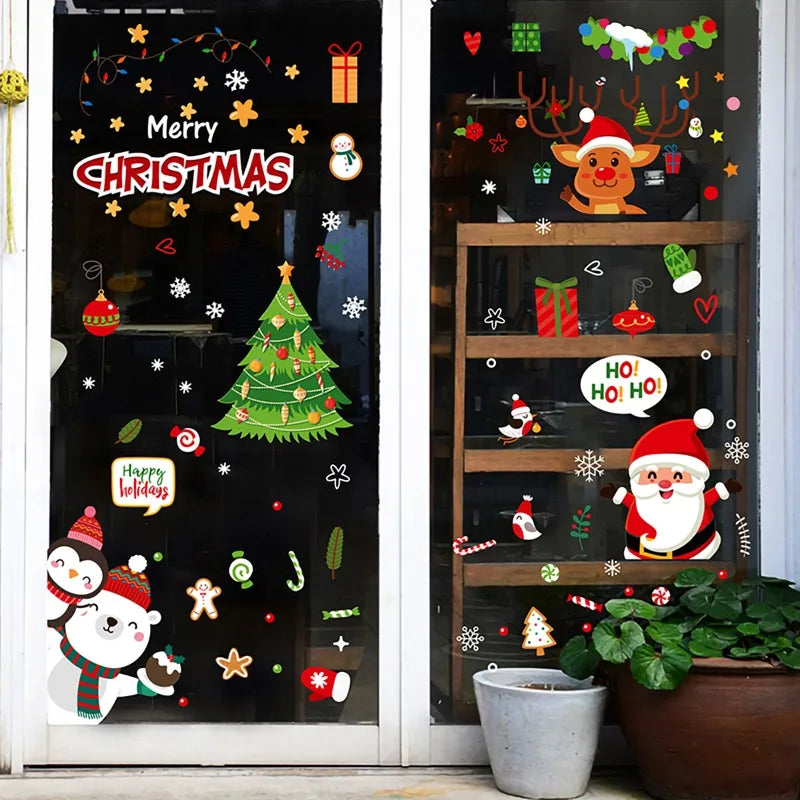 Variety Of Christmas Window Stickers.