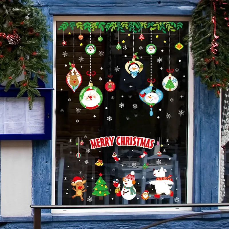 Variety Of Christmas Window Stickers.