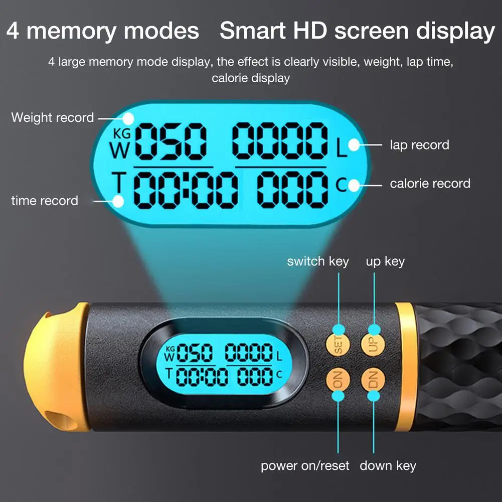2 In 1 Multifunction Non-Slip Handle Skipping Rope With Digital Counter For Jumping and Calorie Count