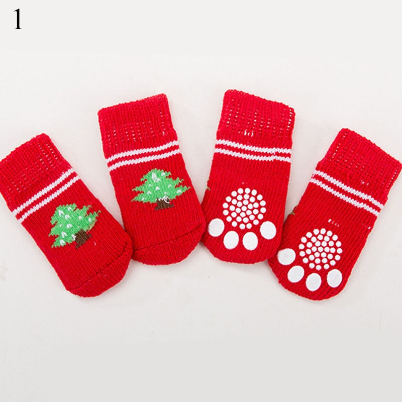 4pcs  Anti Slip knitted Socks For Small to Medium Dogs.