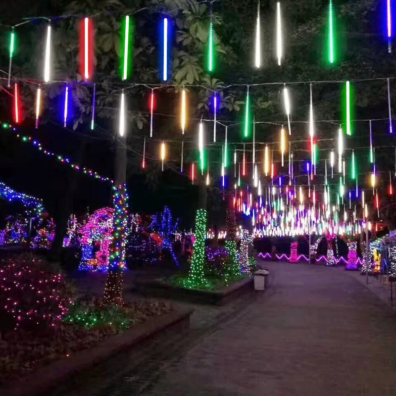 Christmas LED 30cm Or 50cm Meteor Shower Color Lights, 8 Per String