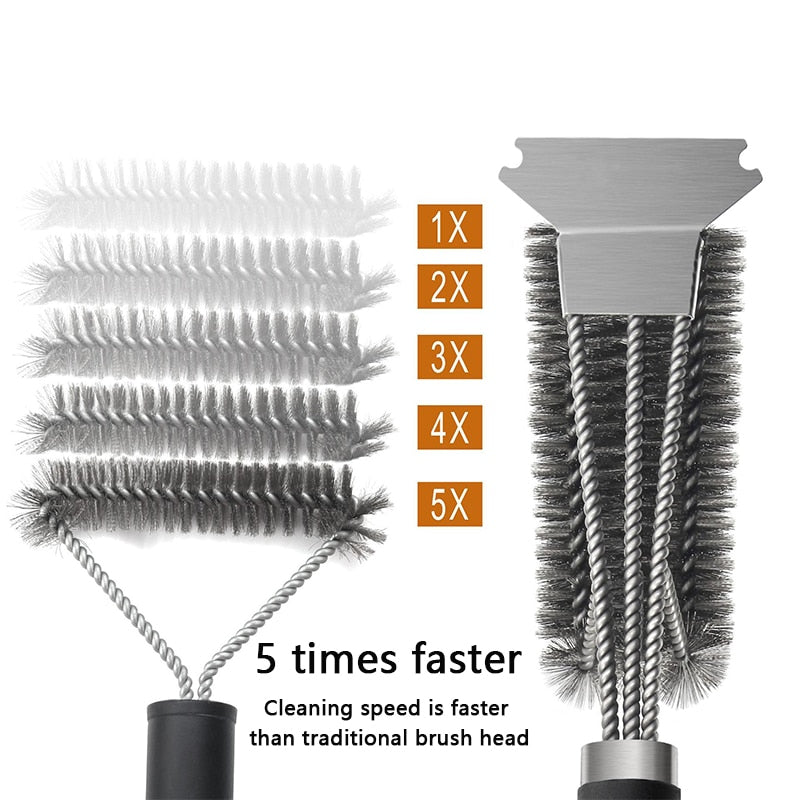Stainless Steel BBQ Bristle Cleaning Brush.