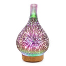 3D Glass Vase Aroma Essential Oil Diffuser With 7 Color LED Night Light.