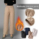 Warm Elastic Waist Cotton Quilted Pants.