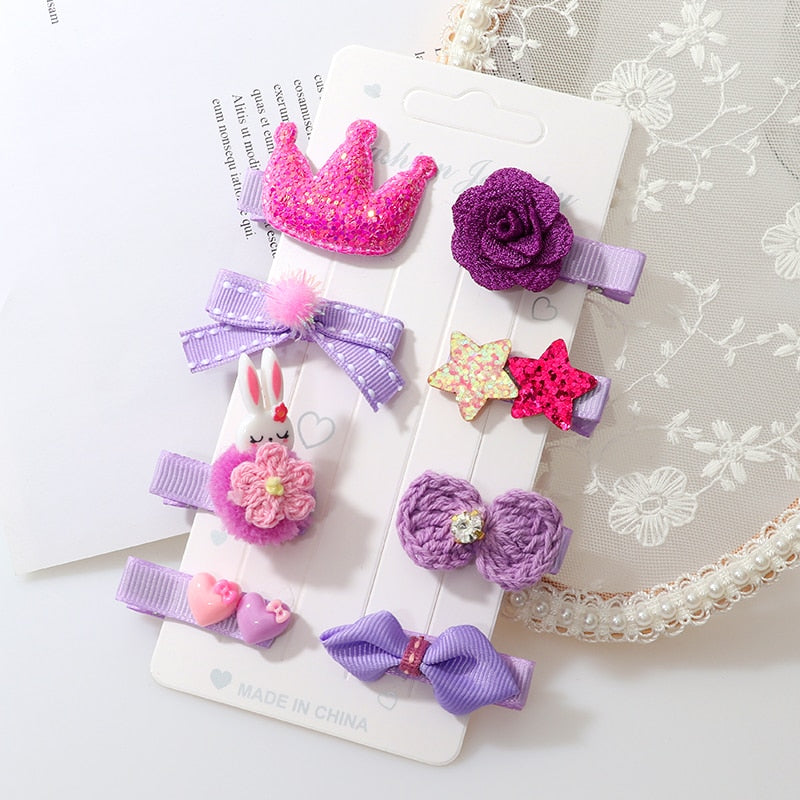 8Pcs hairclips set For Girls.