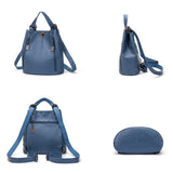 Double Zipper Ladies Leather Bookbag/Backpack.