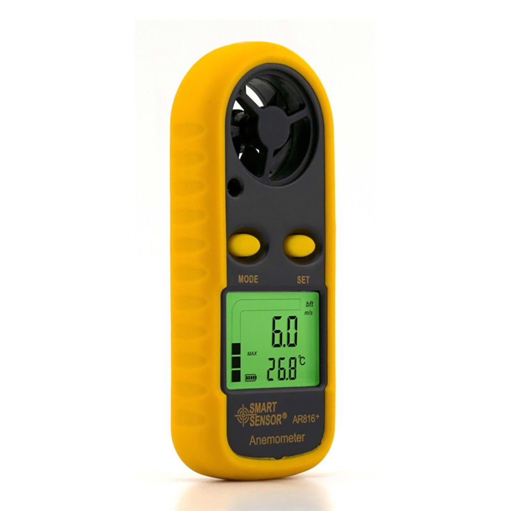 Hand held LCD backlight digital Anemometer 0-30m/s Air Wind Speed and temperature tester.