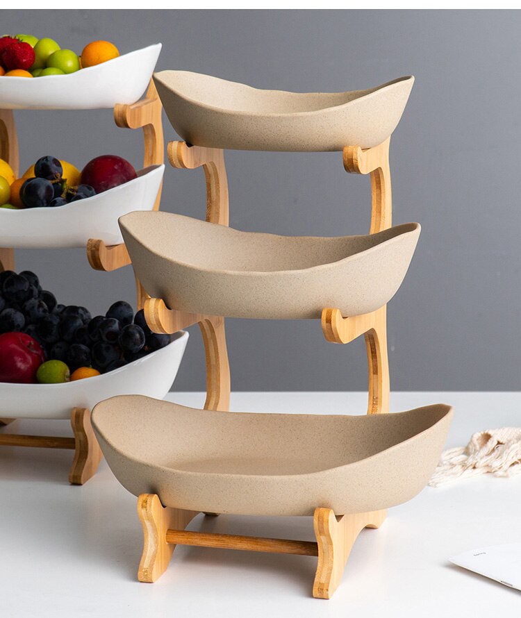 One, Two or three-layer Plastic Fruit, snacks candy bowls with stand.