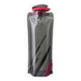 Foldable/Squeezable Water Bottle with fastener to keep it rolled up.  Great for Cycling, Outdoor Hiking.