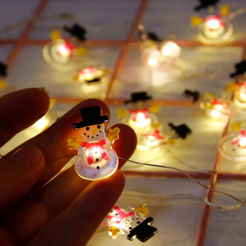 20 LED Lights 2M- Santa Claus, Snowman, Or Elk Christmas Garland.