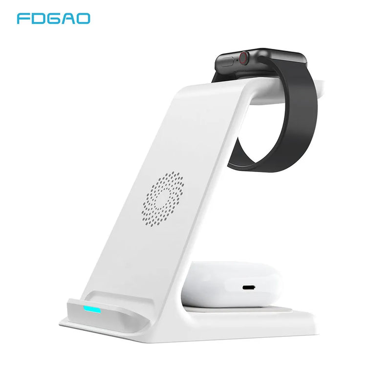 3 in 1 20W Fast Wireless Charging Station for Apple Watch iWatch 8 7 Air Pods Pro For iPhone 15 14 13 12 11 XS XR 8