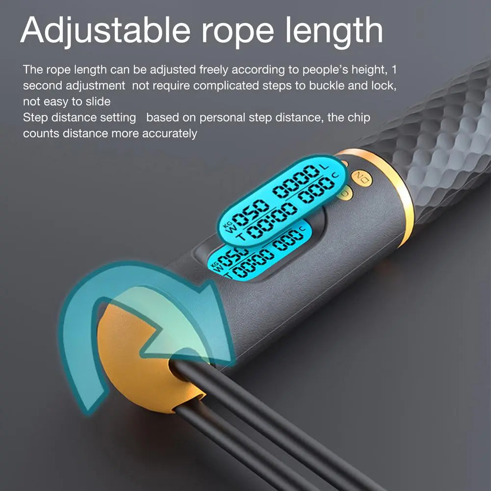 2 In 1 Multifunction Non-Slip Handle Skipping Rope With Digital Counter For Jumping and Calorie Count