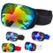Double Layer, Anti-Fog UV400 Ski Goggles with Case.