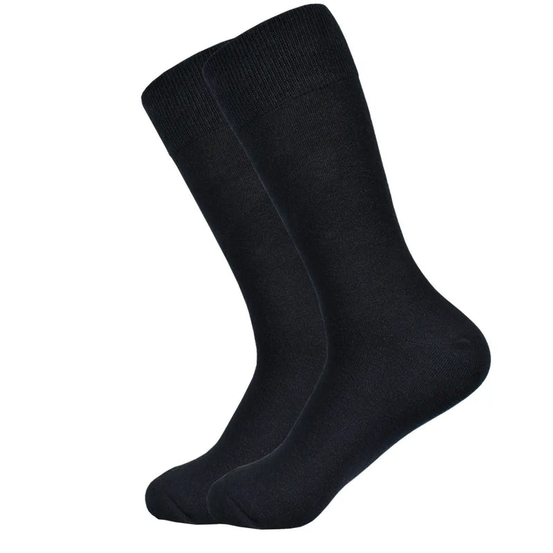 6 Pairs Men's Black Cotton Dress Socks.