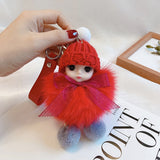 Pompom Cute Fluffy Plush Doll Keychains.