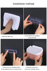 Waterproof Wall Mount Tissue Holder for Bathrooms With Shelf