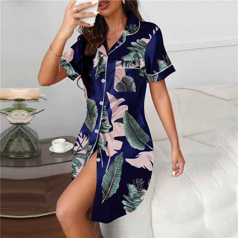 Women's Silk Satin Shirt Loungewear