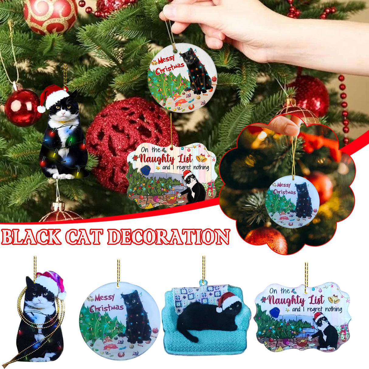 Xmas Cat Pendant Tree Hanging Ornaments